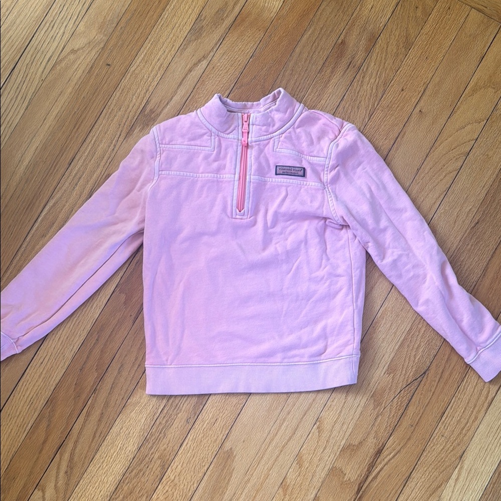 Vineyard Vines Girls Light Pink Half-Zip Pullover - Shep Shirt | Size M (10-12)